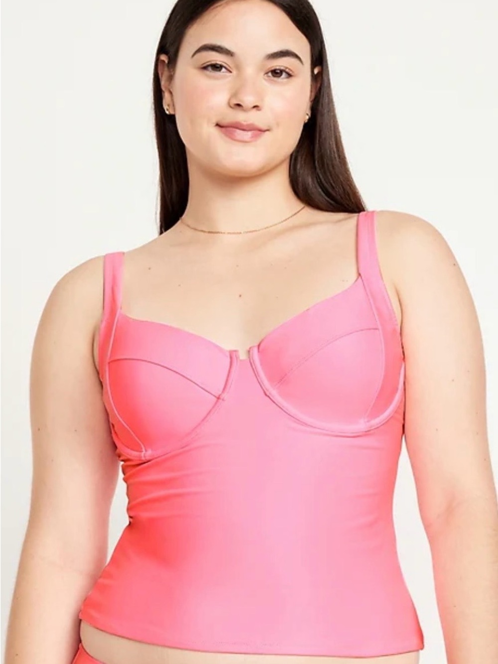 Large Pink Underwire Tankini Top Swim Top